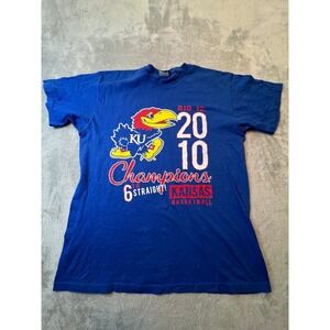 Step Ahead Kansas Jayhawks T Shirt Mens M Blue 2010 Big 12 Champions Basketball
